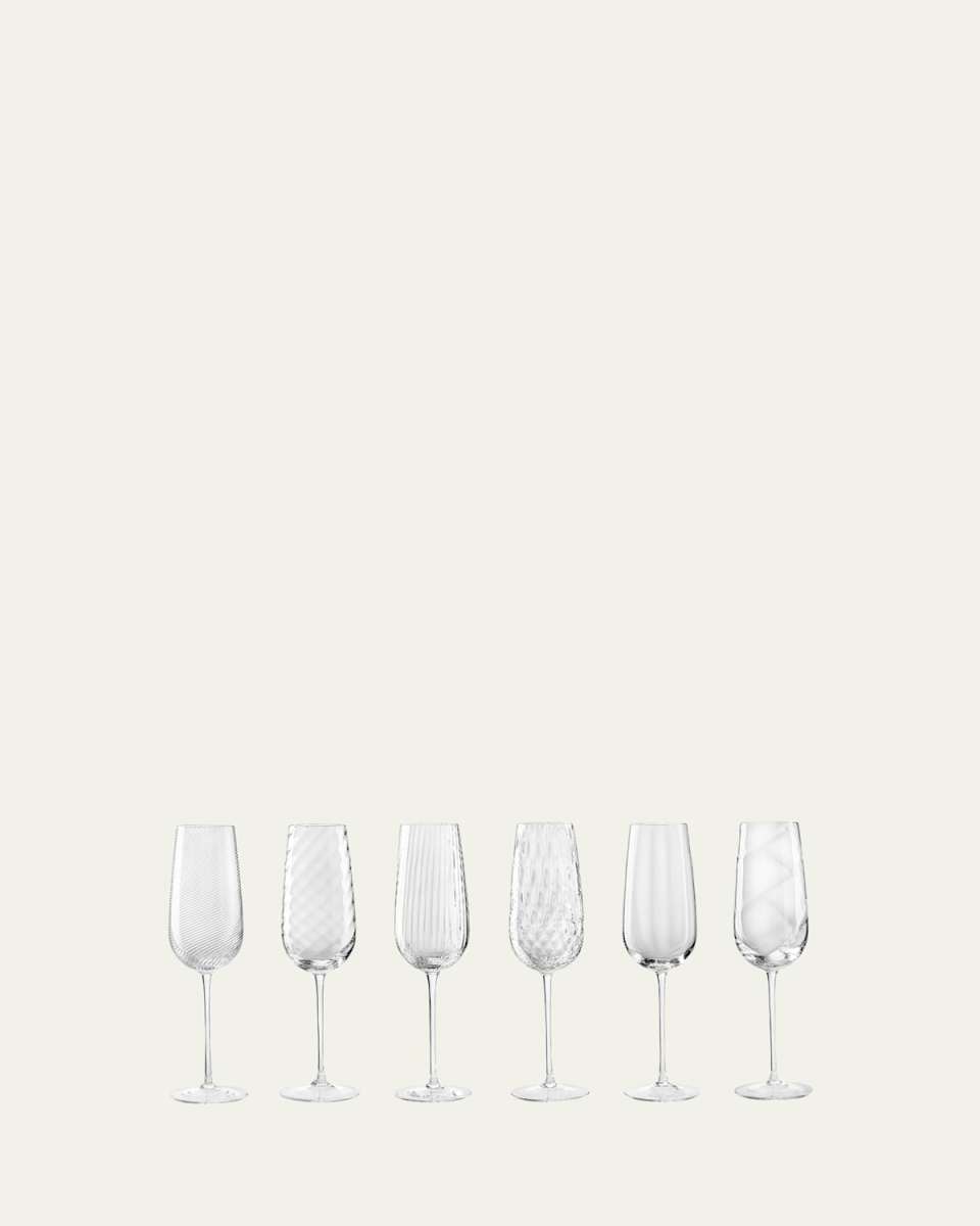 Tolomeo Assorted Champagne Flutes, Set of 6