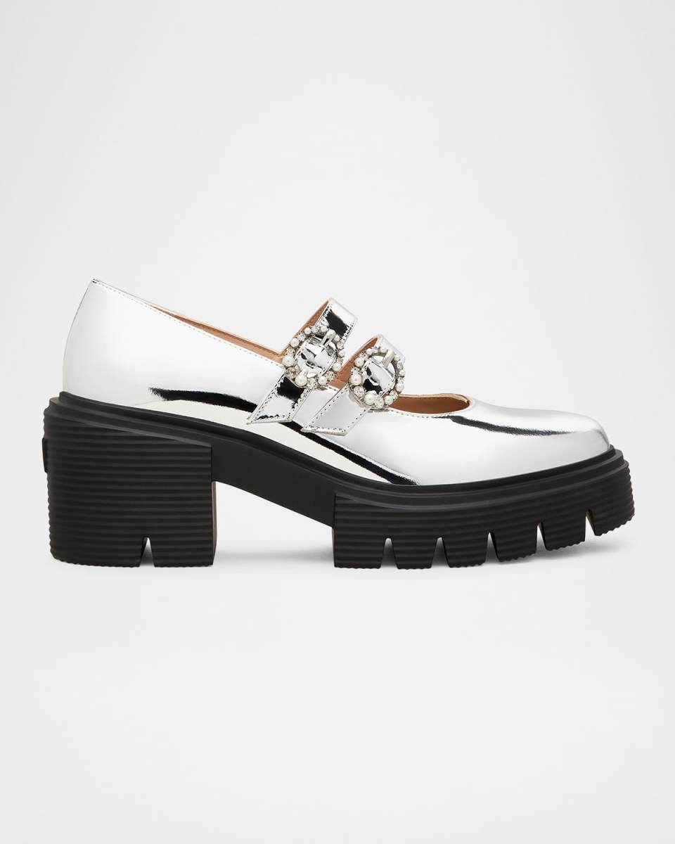 Soho Metallic Mary Jane Ballerina Loafers