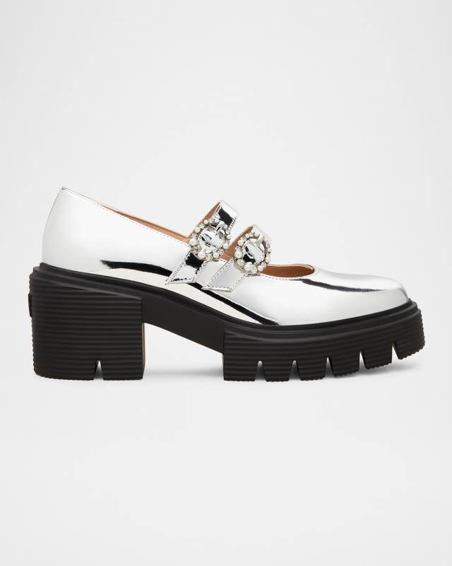 Soho Metallic Mary Jane Ballerina Loafers
