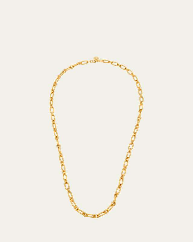 Long Textured Chain-Link Necklace
