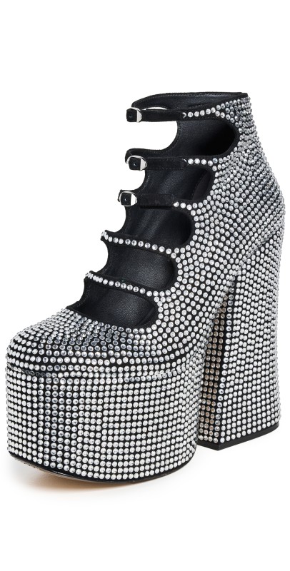 Marc Jacobs Kiki Rhinestone Ankle Boots Black/Crystal