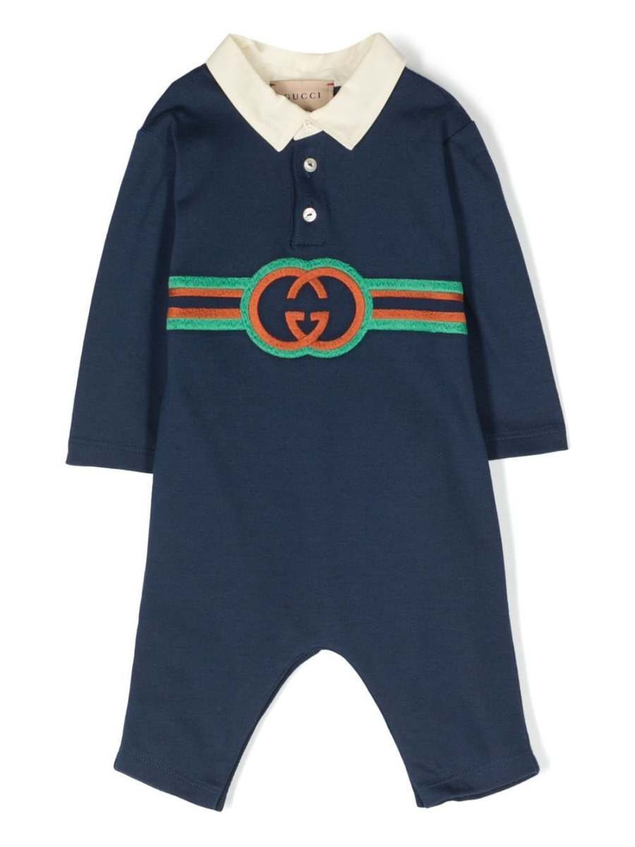 Interlocking-G cotton one-piece