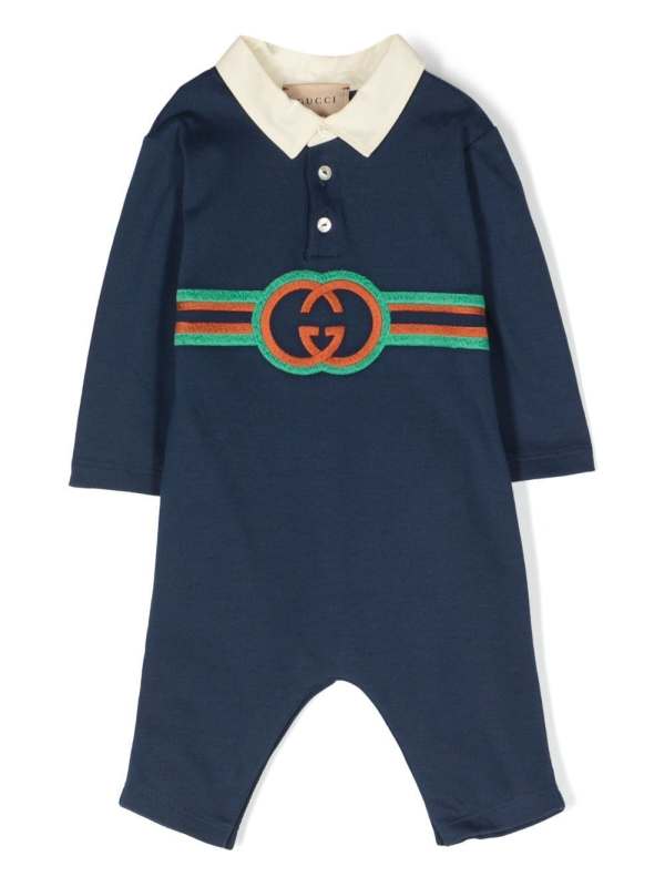Interlocking-G cotton one-piece