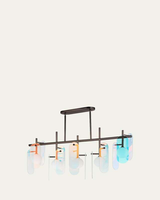 Megalith Dichroic Glass 47" 5-Light Linear Chandelier