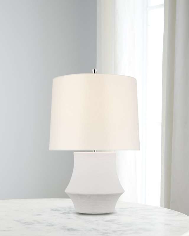 Lakmos Small Plaster White Table Lamp by AERIN - 19.5"