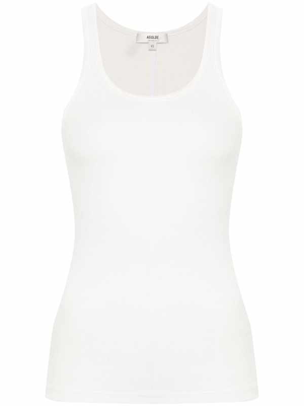 sleeveless ribbed-knit top