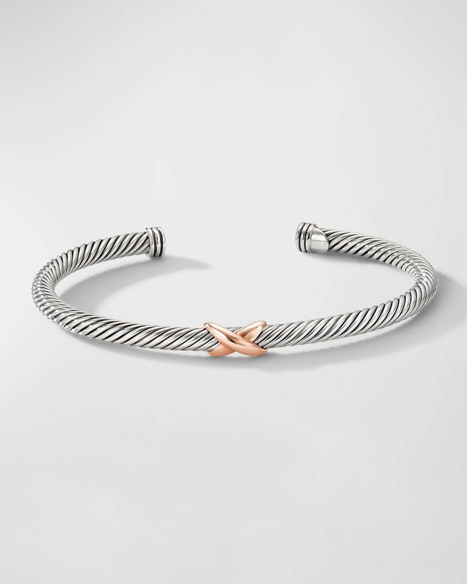 Cable Bracelet in Silver with 18K Gold, 4