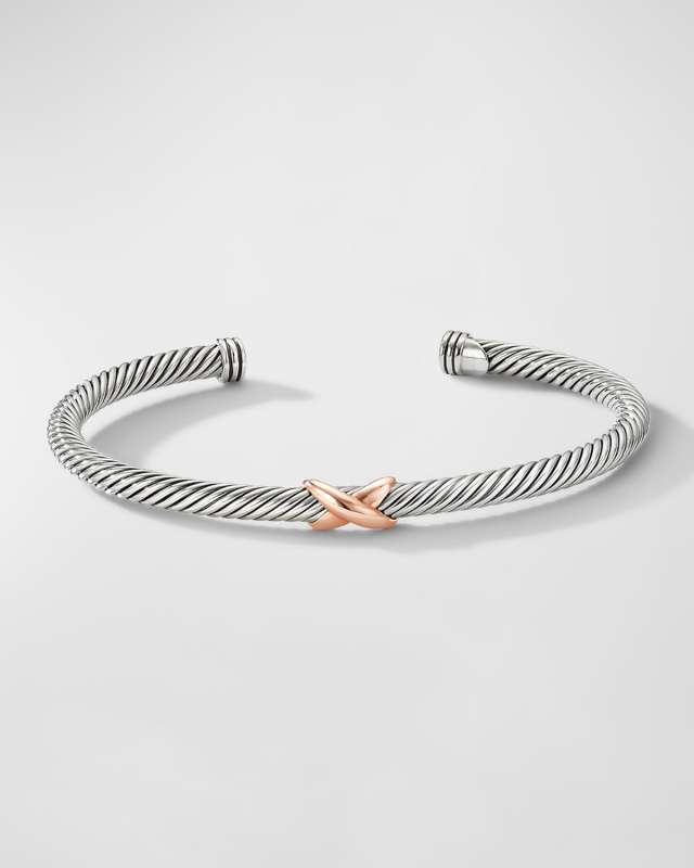Cable Bracelet in Silver with 18K Gold, 4