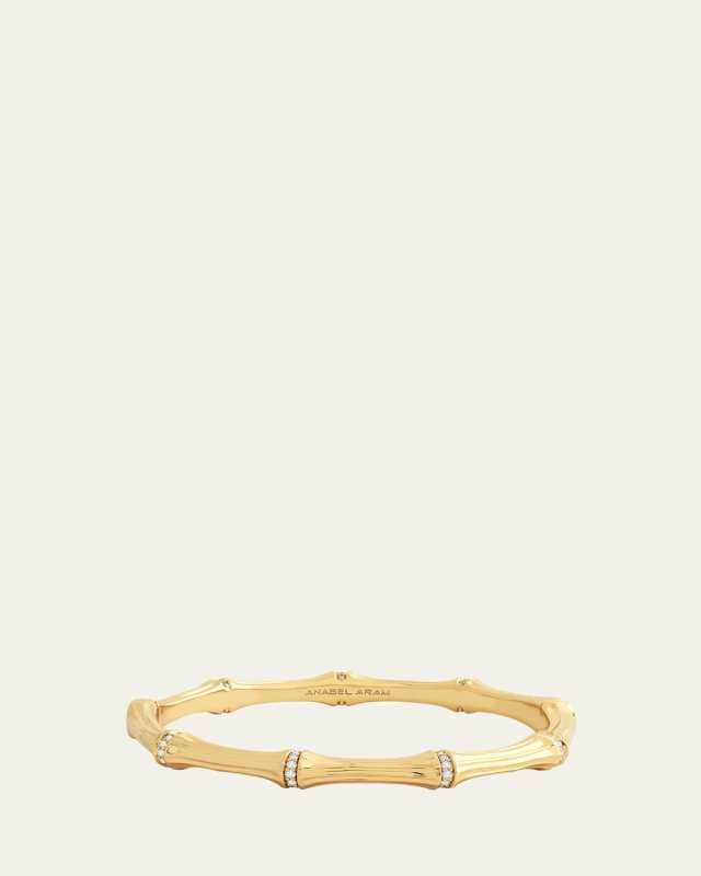 Cubic Zirconia Bamboo Bangle Bracelet