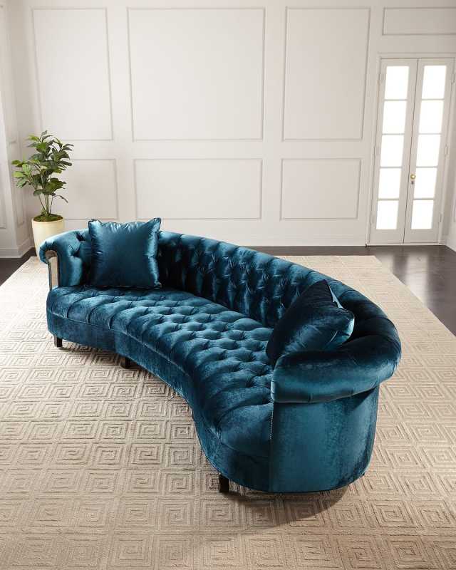 Rebecca Glam Mirrored Sofa, 122