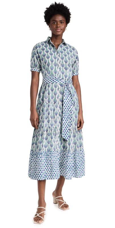 Marea Short Sleeve Maxi Dress Blue Multi