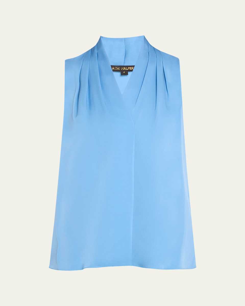 Mila Silk-Stretch Sleeveless Top