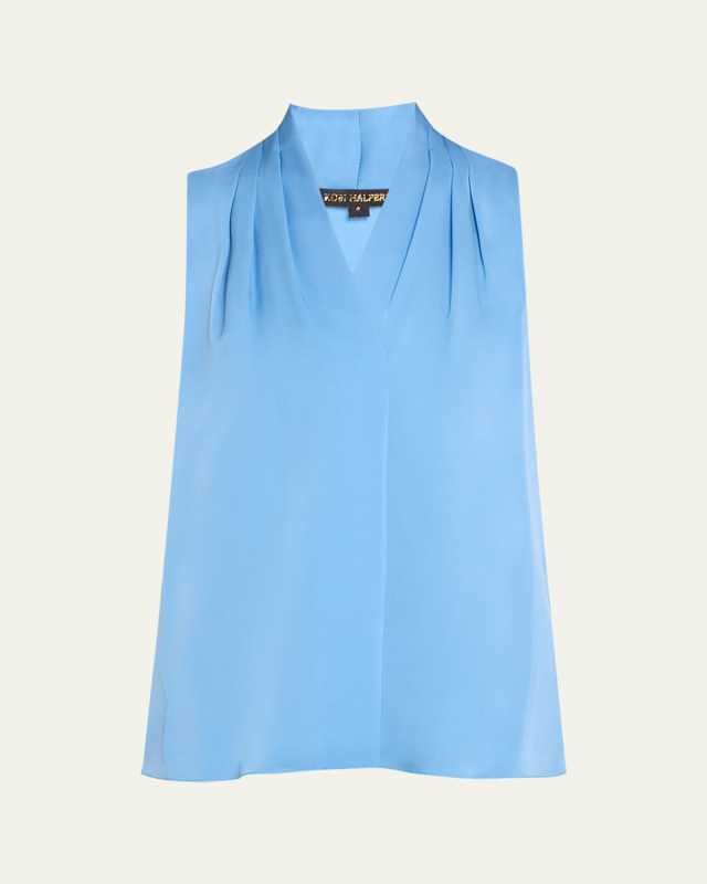 Mila Silk-Stretch Sleeveless Top