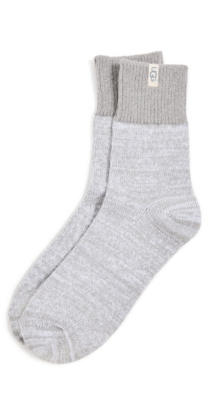 UGG Rib Knit Slouchy Quarter Socks Seal
