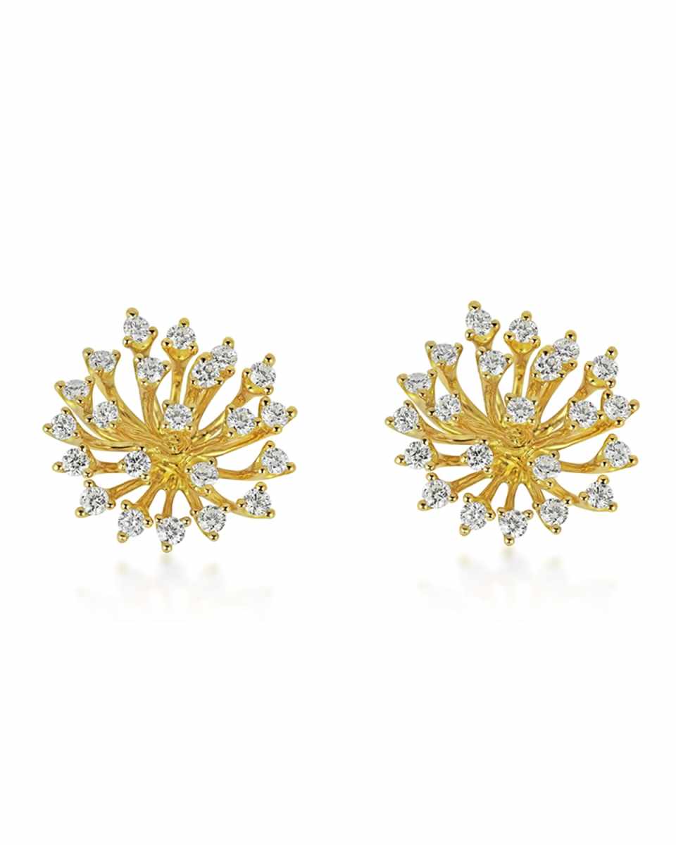 Luminus 18k Yellow Gold Stemmed Diamond Earrings