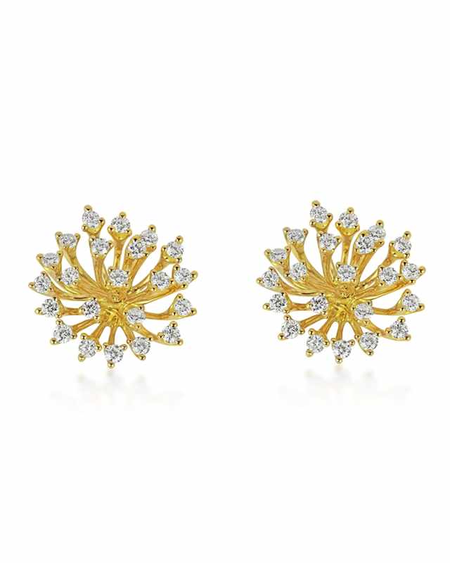 Luminus 18k Yellow Gold Stemmed Diamond Earrings