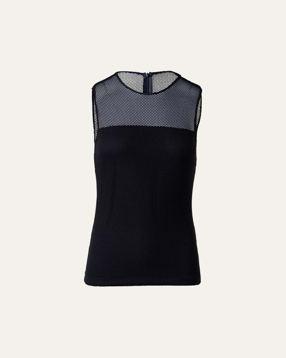 Signature Pin Dot Mesh Tank Top