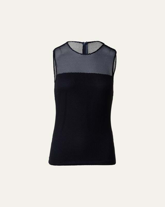 Signature Pin Dot Mesh Tank Top