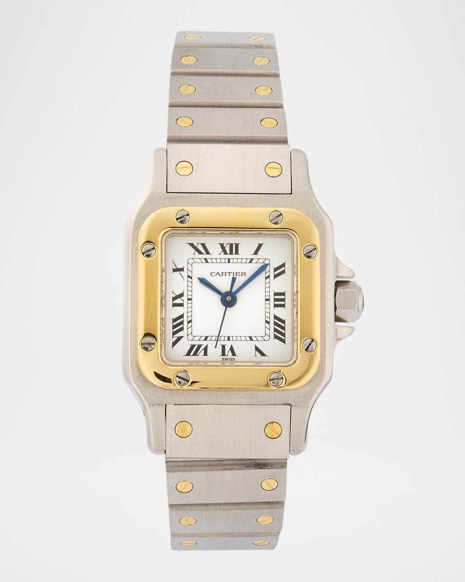 Cartier Santos Carrée 18K Yellow Gold and Stainless Steel 24mm Vintage Watch