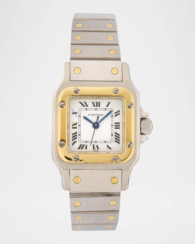 Cartier Santos Carrée 18K Yellow Gold and Stainless Steel 24mm Vintage Watch
