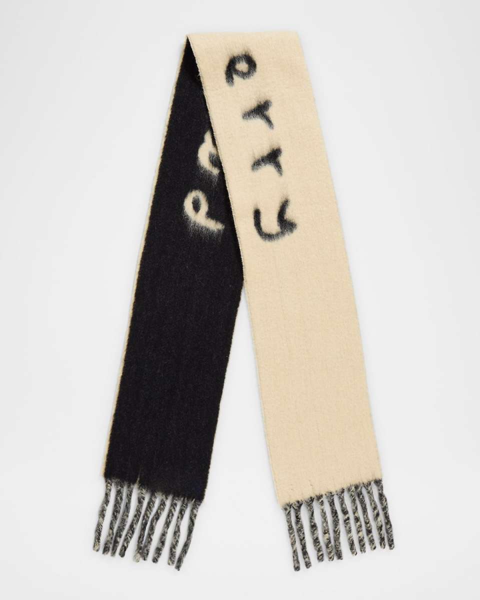 Reversible Jaquard Logo-Print Scarf