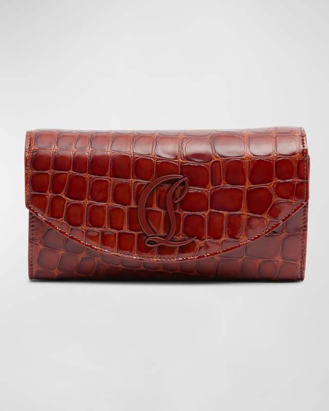 Loubi54 Wallet on Chain in Alligator Embossed Leather