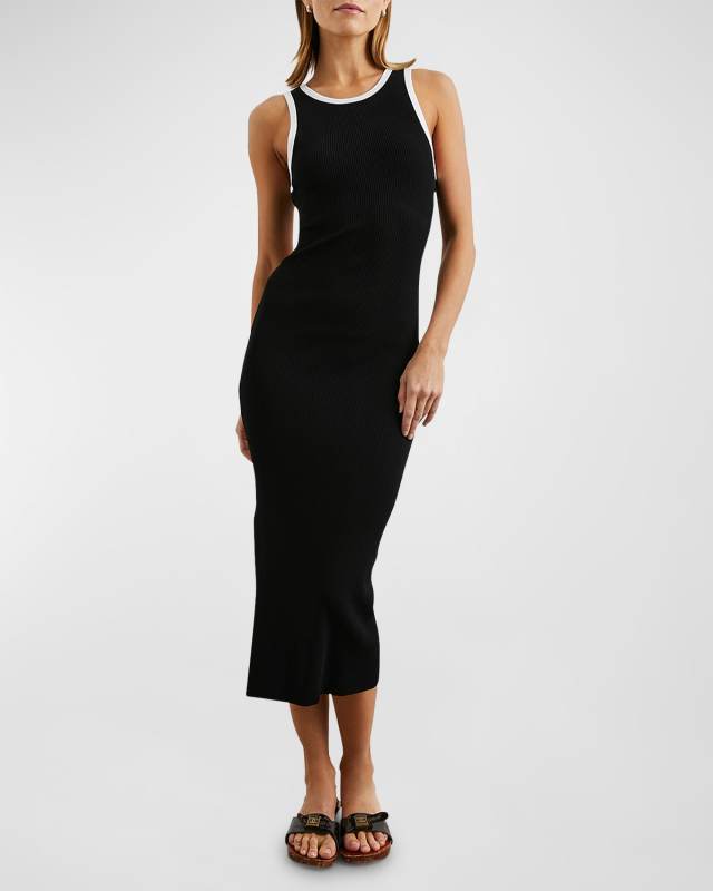 Rue Rib-Knit Backless Midi Dress