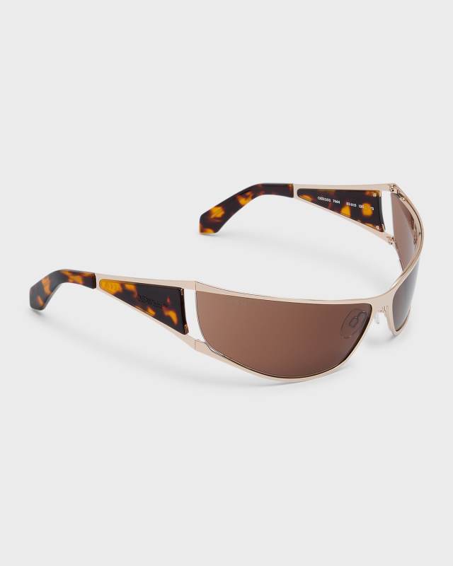 Luna Mixed-Media Wrap Sunglasses