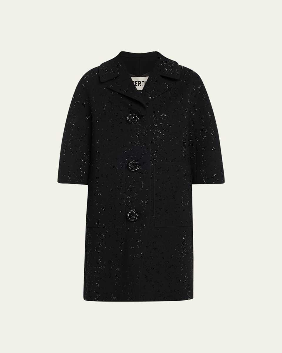 Star Dust Embellished Patch Pocket Coat