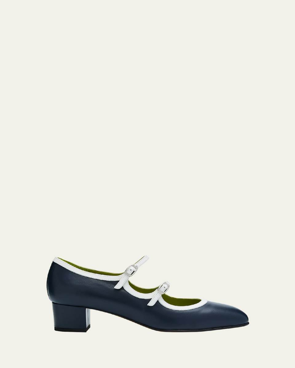 Bleuet Leather Mary Jane Ballerina Pumps