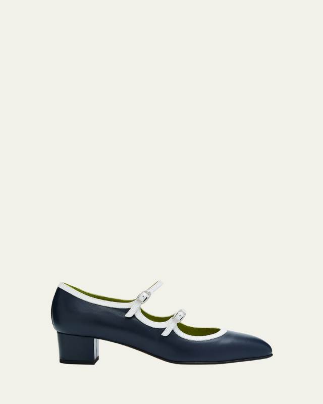 Bleuet Leather Mary Jane Ballerina Pumps