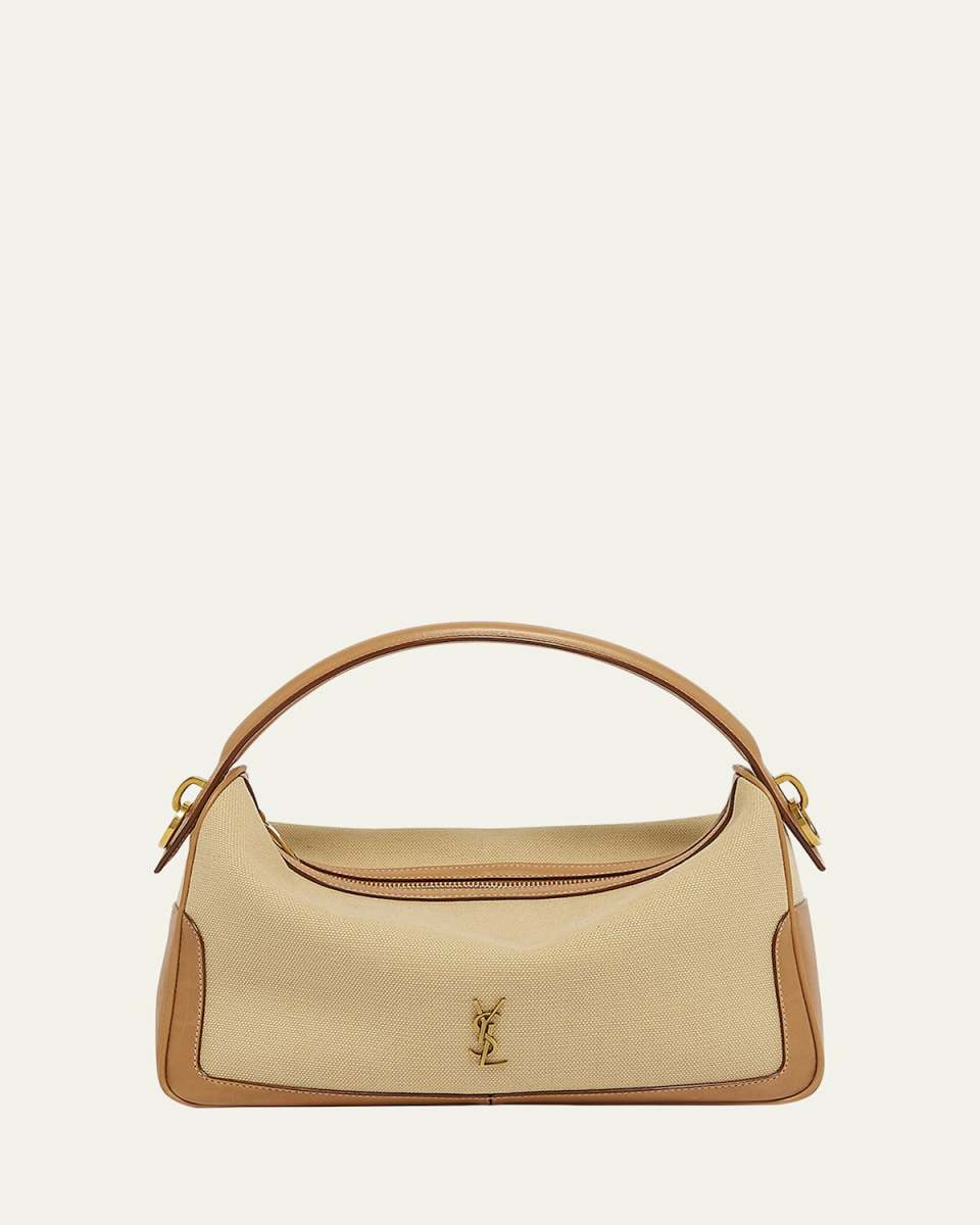 YSL Camera Top-Handle Bag in Canvas and Leather