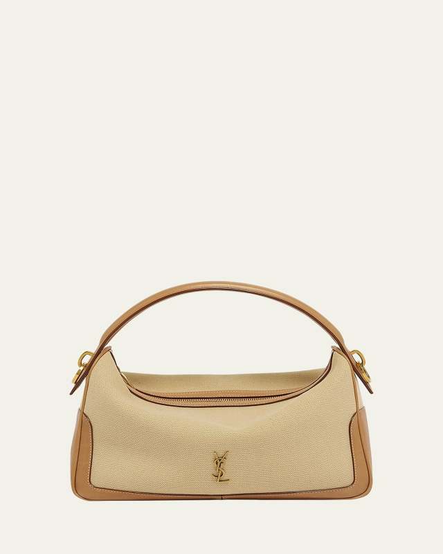 YSL Camera Top-Handle Bag in Canvas and Leather