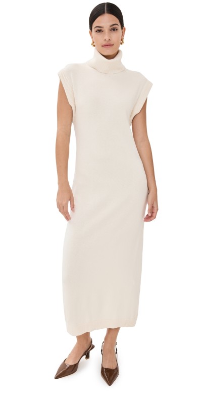 SIMKHAI Turtleneck Dress Ivory