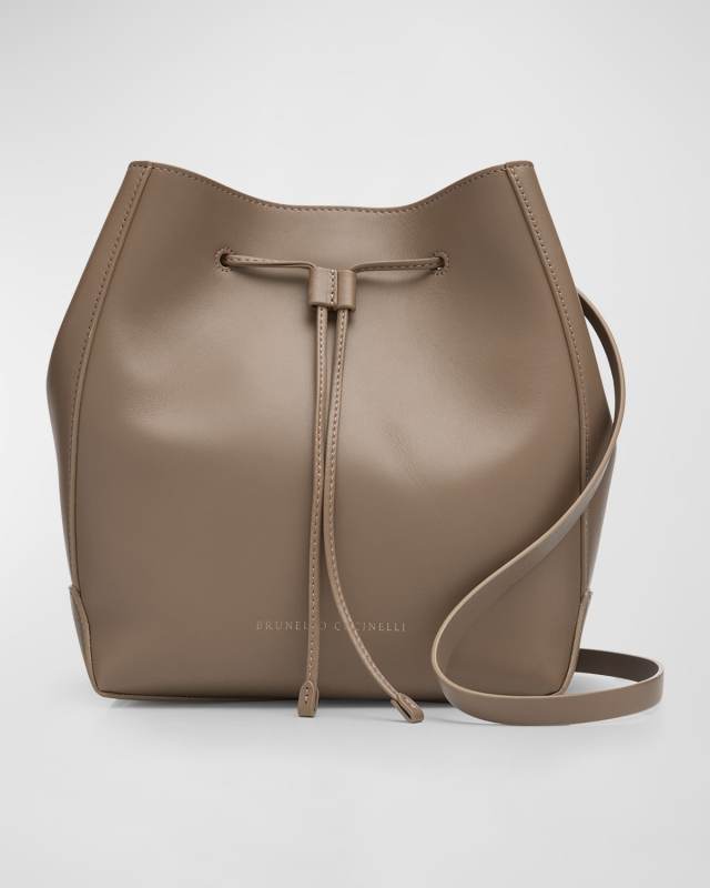 Medium Drawstring Calfskin Bucket Bag