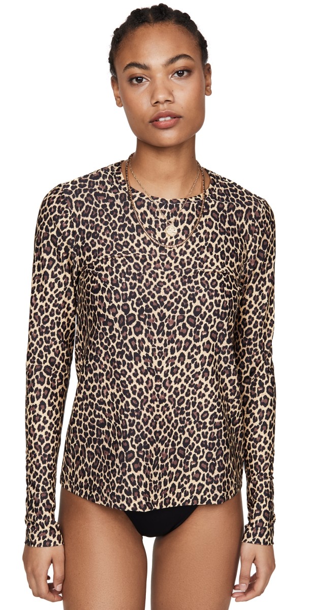 Cover Rash Guard Swim Tee Leopard
