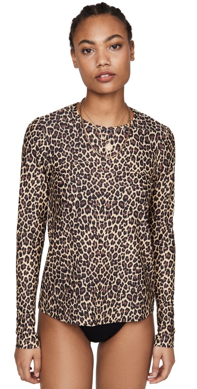Cover Rash Guard Swim Tee Leopard