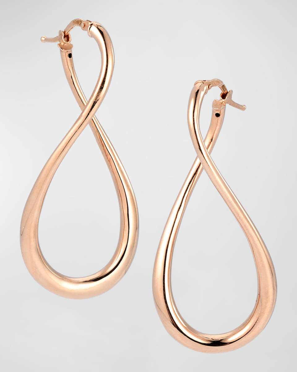 Golden Dreams 18K Rose Gold Curved Hoop Earrings