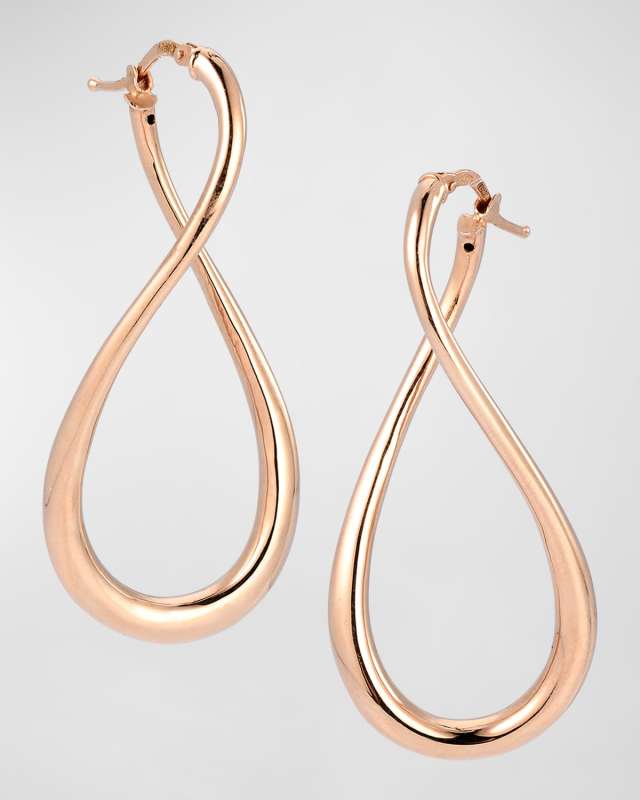 Golden Dreams 18K Rose Gold Curved Hoop Earrings