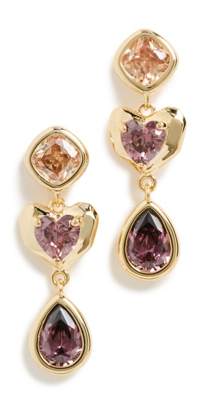 Luv Aj The Heart Stone Studs Gold