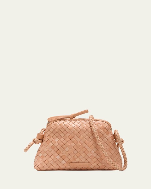 Marybeth Zip Woven Leather Shoulder Bag
