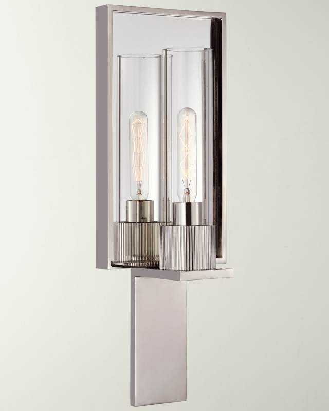Beza Single Reflector Sconce in Polished Nickel by Ray Booth