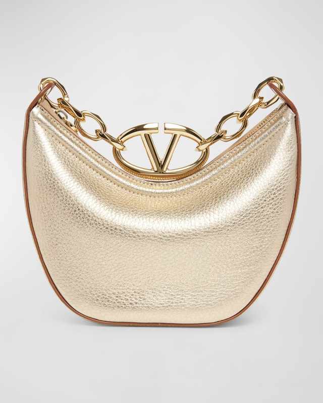 Mini VLOGO Moon Metallic Hobo Bag