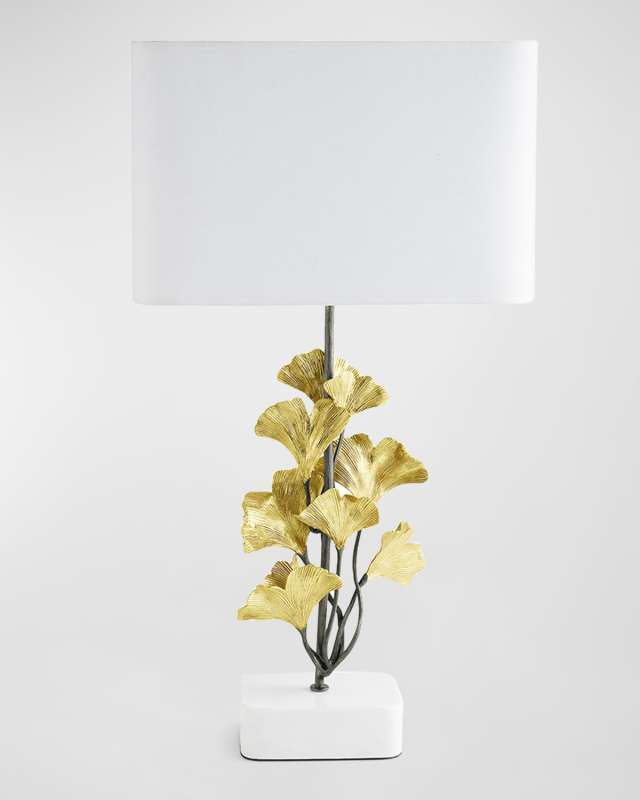 Golden Ginkgo Table Lamp, 27"