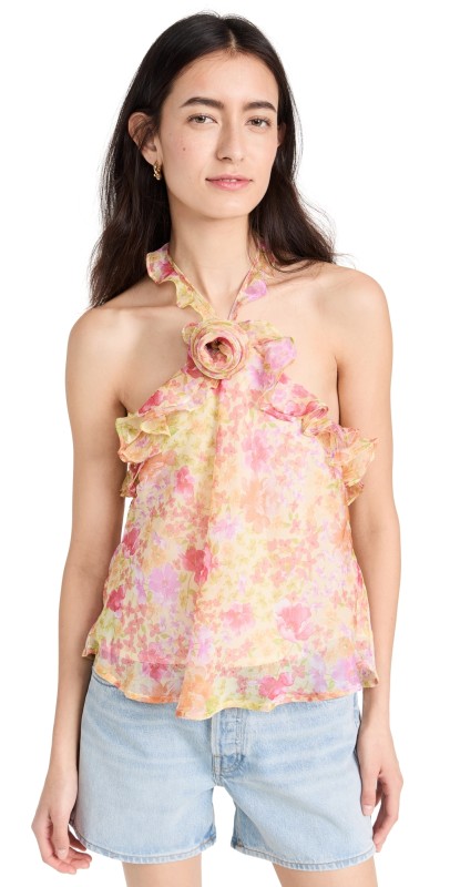 ASTR the Label Alix Top Yellow Multi Floral