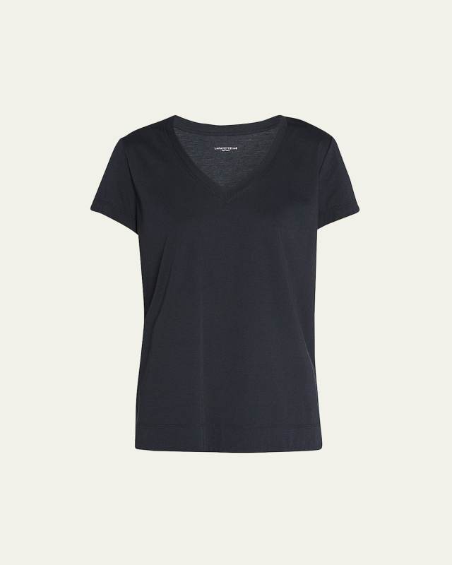 Modern V-Neck Short-Sleeve Cotton Jersey Tee