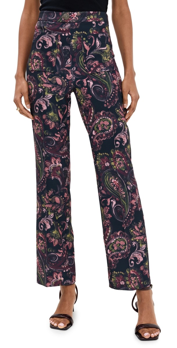 Figue Sioban Pants Painterly Paisley Berry Blue