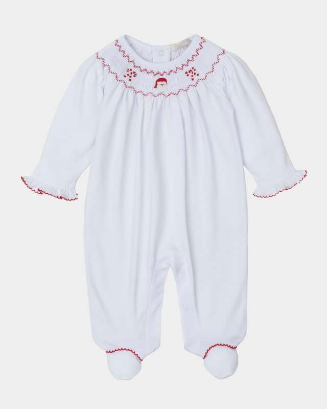 Girl's Holiday Medley Smocked Footie, Size Newbor