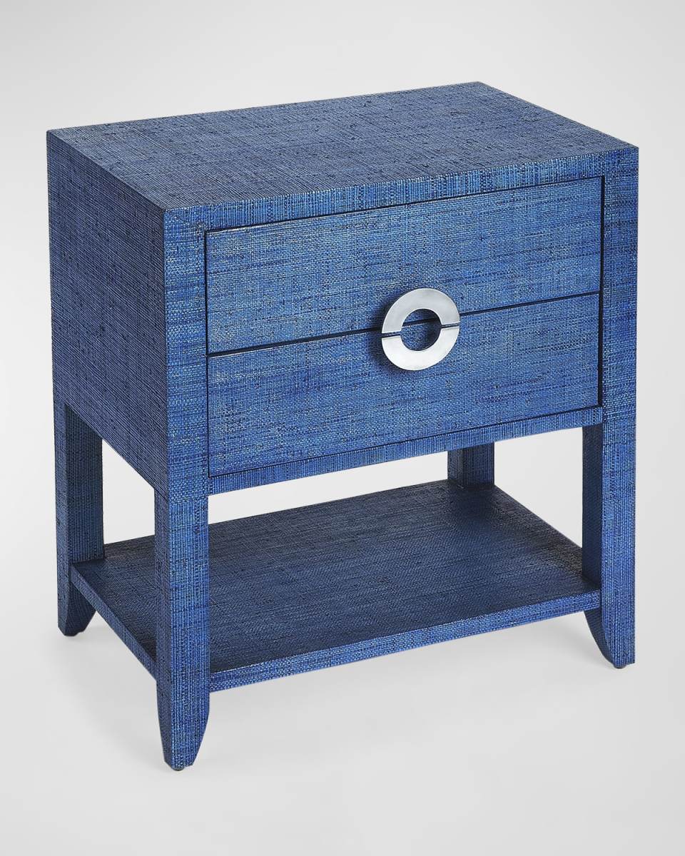 Charlie Blue Raffia End Table