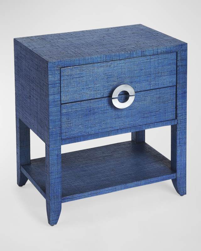 Charlie Blue Raffia End Table